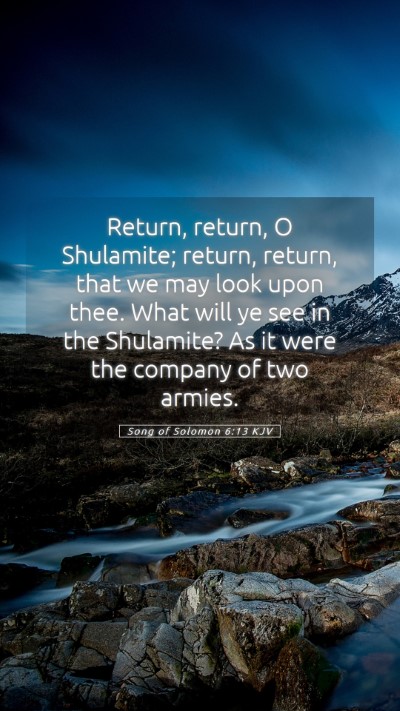 Picture 05 - Song of Solomon 6:13 KJV Mobile Phone Wallpaper - Return, return, O Shulamite; return, return, that - Mobile Bible Verse Wallpaper
