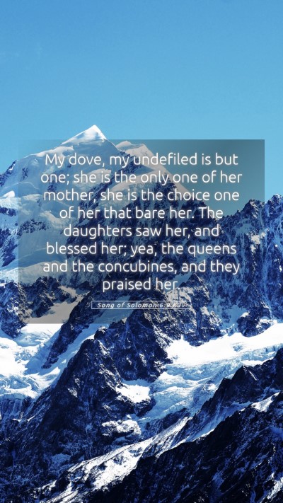 Picture 05 - Song of Solomon 6:9 KJV Mobile Phone Wallpaper - My dove, my undefiled is but one; she is the only - Mobile Bible Verse Wallpaper
