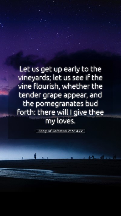 Picture 05 - Song of Solomon 7:12 KJV Mobile Phone Wallpaper - Let us get up early to the vineyards; let us see - Mobile Bible Verse Wallpaper