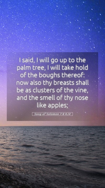 Picture 05 - Song of Solomon 7:8 KJV Mobile Phone Wallpaper - I said, I will go up to the palm tree, I will - Mobile Bible Verse Wallpaper