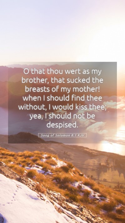 Picture 05 - Song of Solomon 8:1 KJV Mobile Phone Wallpaper - O that thou wert as my brother, that sucked the - Mobile Bible Verse Wallpaper
