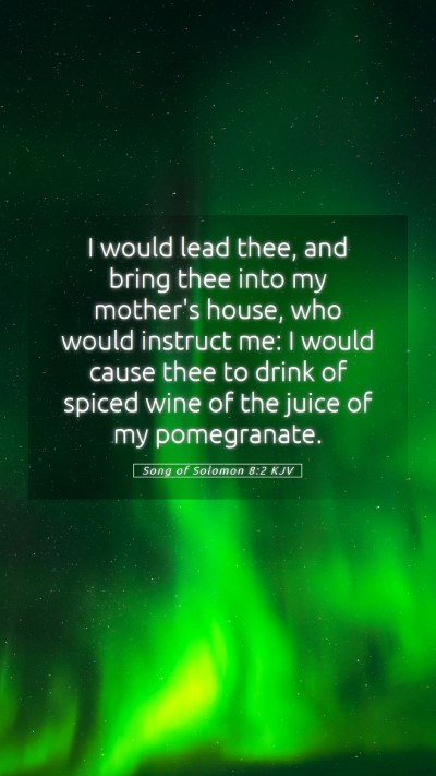 Picture 05 - Song of Solomon 8:2 KJV Mobile Phone Wallpaper - I would lead thee, and bring thee into my - Mobile Bible Verse Wallpaper