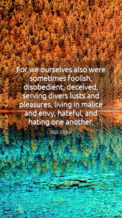 Picture 05 - Titus 3:3 KJV Mobile Phone Wallpaper - For we ourselves also were sometimes foolish, - Mobile Bible Verse Wallpaper