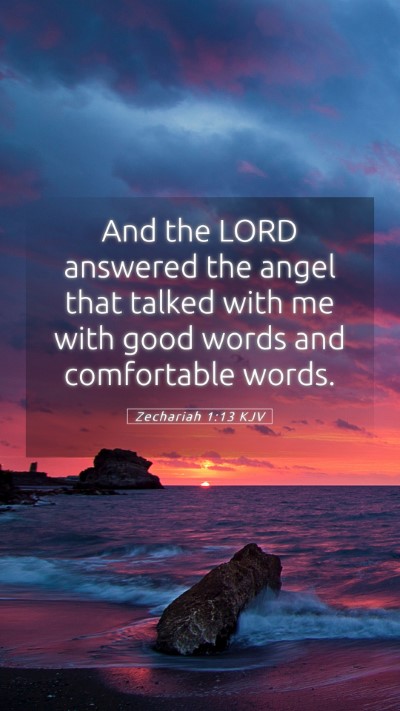 Picture 05 - Zechariah 1:13 KJV Mobile Phone Wallpaper - And the LORD answered the angel that talked with - Mobile Bible Verse Wallpaper
