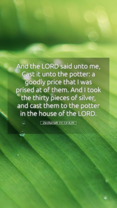 Picture 05 - Zechariah 11:13 KJV Mobile Phone Wallpaper - And the LORD said unto me, Cast it unto the - Mobile Bible Verse Wallpaper