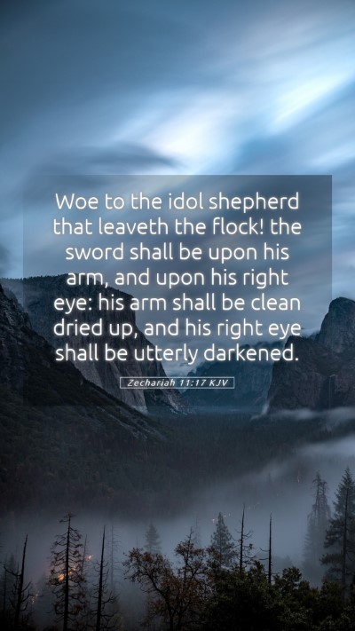 Picture 05 - Zechariah 11:17 KJV Mobile Phone Wallpaper - Woe to the idol shepherd that leaveth the flock! - Mobile Bible Verse Wallpaper