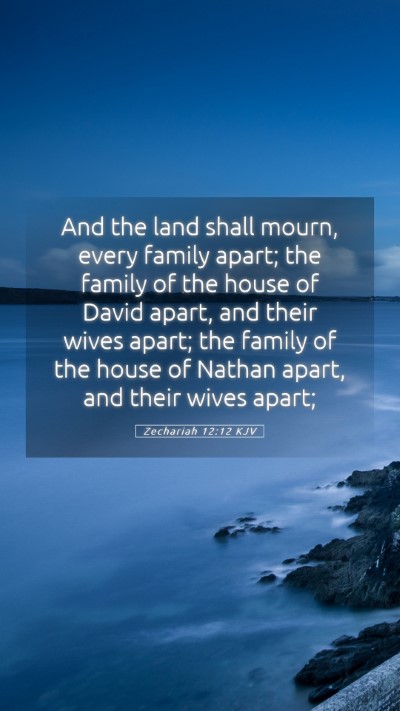 Picture 05 - Zechariah 12:12 KJV Mobile Phone Wallpaper - And the land shall mourn, every family apart; the - Mobile Bible Verse Wallpaper