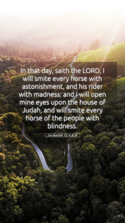 Picture 05 - Zechariah 12:4 KJV Mobile Phone Wallpaper - In that day, saith the LORD, I will smite every - Mobile Bible Verse Wallpaper