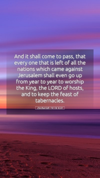 Picture 05 - Zechariah 14:16 KJV Mobile Phone Wallpaper - And it shall come to pass, that every one that is - Mobile Bible Verse Wallpaper