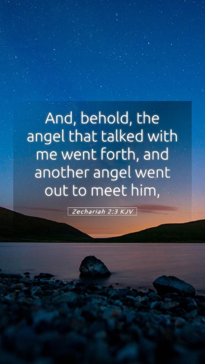 Picture 05 - Zechariah 2:3 KJV Mobile Phone Wallpaper - And, behold, the angel that talked with me went - Mobile Bible Verse Wallpaper