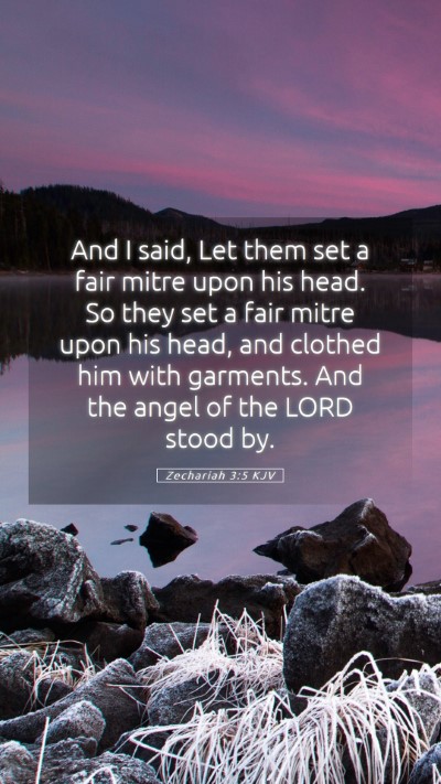 Picture 05 - Zechariah 3:5 KJV Mobile Phone Wallpaper - And I said, Let them set a fair mitre upon his - Mobile Bible Verse Wallpaper