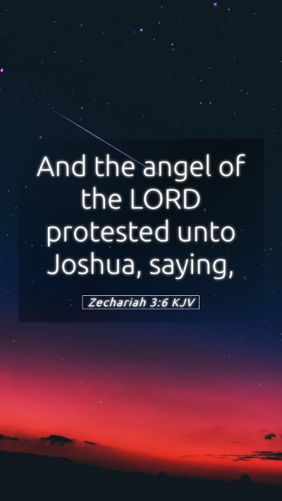 Picture 05 - Zechariah 3:6 KJV Mobile Phone Wallpaper - And the angel of the LORD protested unto Joshua, - Mobile Bible Verse Wallpaper