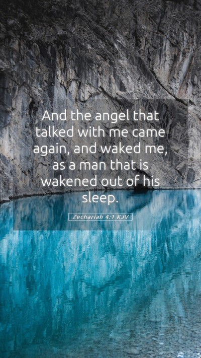 Picture 05 - Zechariah 4:1 KJV Mobile Phone Wallpaper - And the angel that talked with me came again, and - Mobile Bible Verse Wallpaper