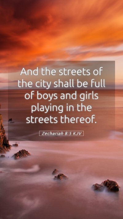 Picture 05 - Zechariah 8:5 KJV Mobile Phone Wallpaper - And the streets of the city shall be full of boys - Mobile Bible Verse Wallpaper
