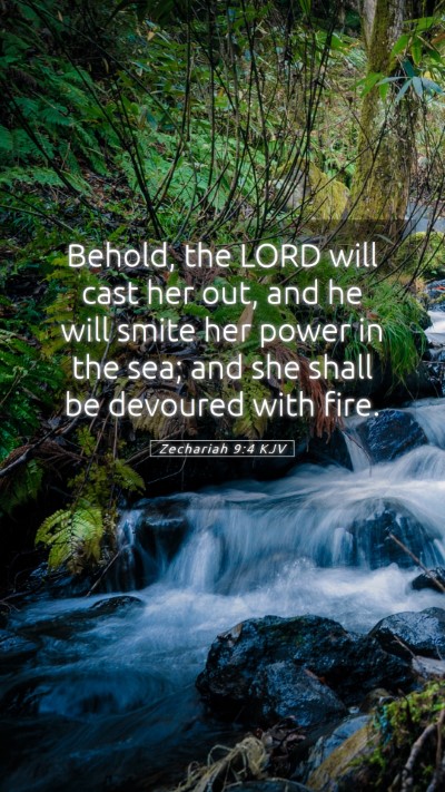 Picture 05 - Zechariah 9:4 KJV Mobile Phone Wallpaper - Behold, the LORD will cast her out, and he will - Mobile Bible Verse Wallpaper