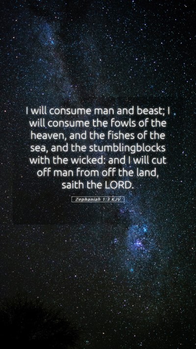 Picture 05 - Zephaniah 1:3 KJV Mobile Phone Wallpaper - I will consume man and beast; I will consume the - Mobile Bible Verse Wallpaper