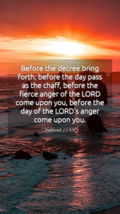 Picture 05 - Zephaniah 2:2 KJV Mobile Phone Wallpaper - Before the decree bring forth, before the day - Mobile Bible Verse Wallpaper