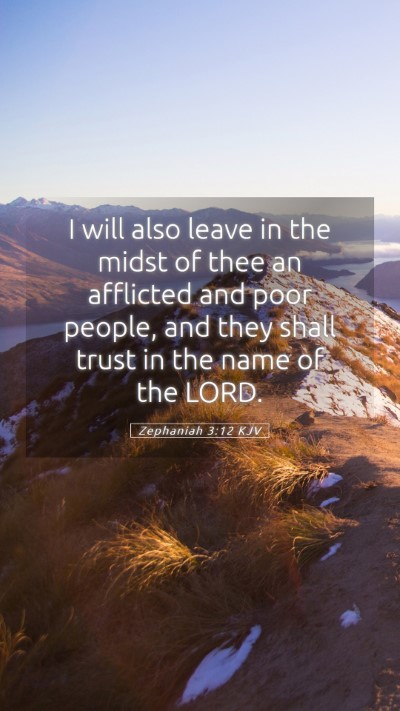 Picture 05 - Zephaniah 3:12 KJV Mobile Phone Wallpaper - I will also leave in the midst of thee an - Mobile Bible Verse Wallpaper