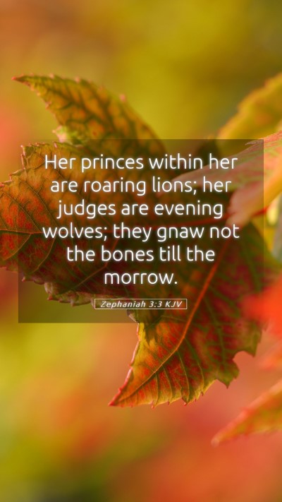 Picture 05 - Zephaniah 3:3 KJV Mobile Phone Wallpaper - Her princes within her are roaring lions; her - Mobile Bible Verse Wallpaper