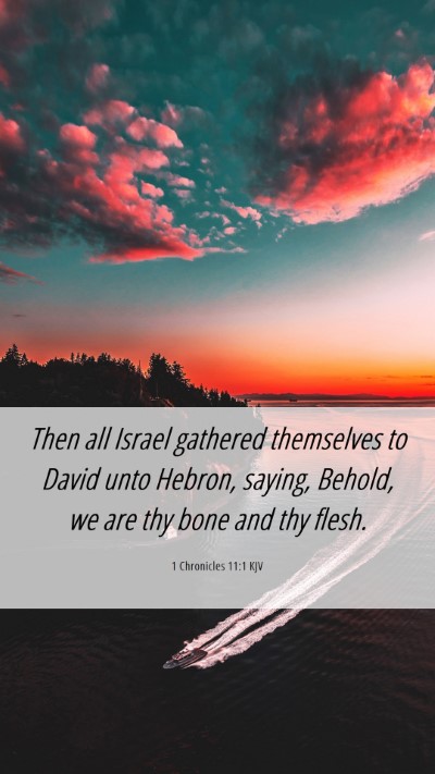 Picture 06 - 1 Chronicles 11:1 KJV Mobile Phone Wallpaper - Then all Israel gathered themselves to David unto - Mobile Bible Verse Wallpaper