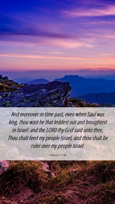 Picture 06 - 1 Chronicles 11:2 KJV Mobile Phone Wallpaper - And moreover in time past, even when Saul was - Mobile Bible Verse Wallpaper
