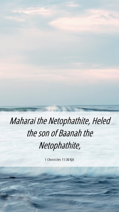 Picture 06 - 1 Chronicles 11:30 KJV Mobile Phone Wallpaper - Maharai the Netophathite, Heled the son of Baanah - Mobile Bible Verse Wallpaper