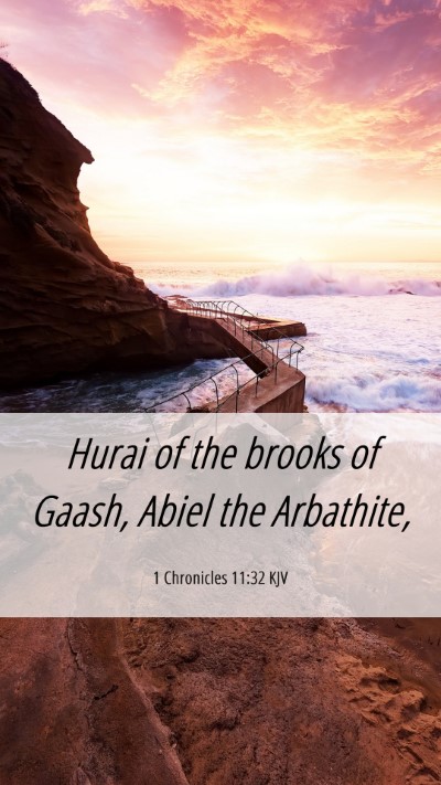 Picture 06 - 1 Chronicles 11:32 KJV Mobile Phone Wallpaper - Hurai of the brooks of Gaash, Abiel the - Mobile Bible Verse Wallpaper