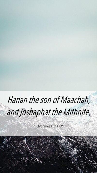 Picture 06 - 1 Chronicles 11:43 KJV Mobile Phone Wallpaper - Hanan the son of Maachah, and Joshaphat the - Mobile Bible Verse Wallpaper