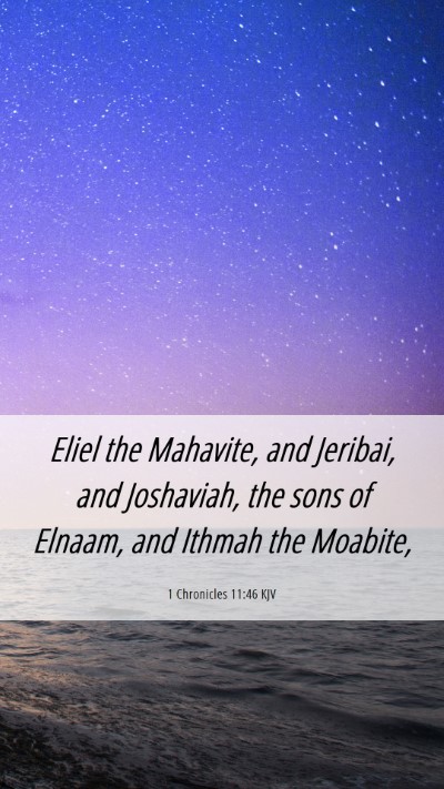 Picture 06 - 1 Chronicles 11:46 KJV Mobile Phone Wallpaper - Eliel the Mahavite, and Jeribai, and Joshaviah, - Mobile Bible Verse Wallpaper