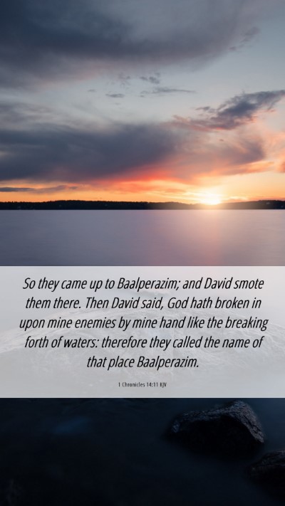Picture 06 - 1 Chronicles 14:11 KJV Mobile Phone Wallpaper - So they came up to Baalperazim; and David smote - Mobile Bible Verse Wallpaper