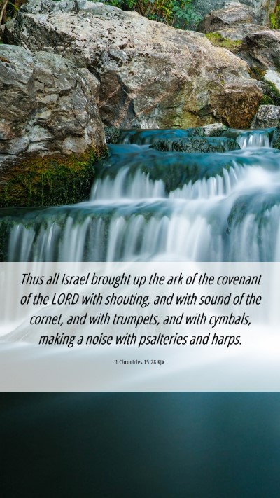 Picture 06 - 1 Chronicles 15:28 KJV Mobile Phone Wallpaper - Thus all Israel brought up the ark of the - Mobile Bible Verse Wallpaper