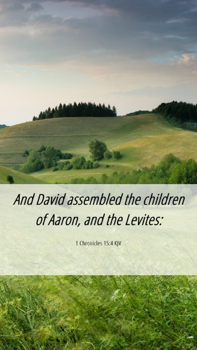 Picture 06 - 1 Chronicles 15:4 KJV Mobile Phone Wallpaper - And David assembled the children of Aaron, and - Mobile Bible Verse Wallpaper