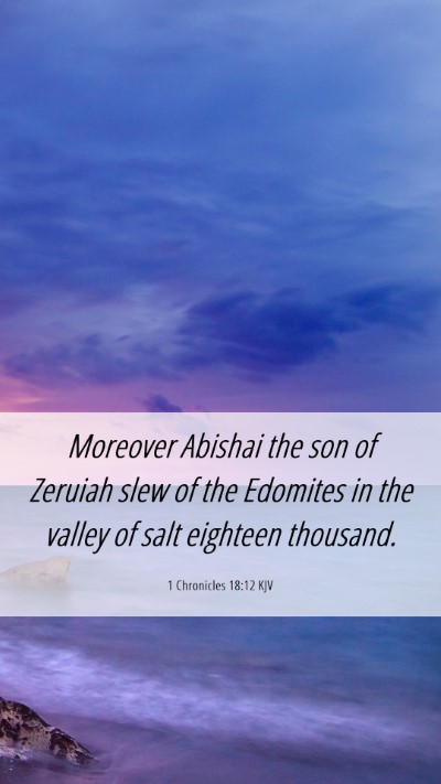 Picture 06 - 1 Chronicles 18:12 KJV Mobile Phone Wallpaper - Moreover Abishai the son of Zeruiah slew of the - Mobile Bible Verse Wallpaper