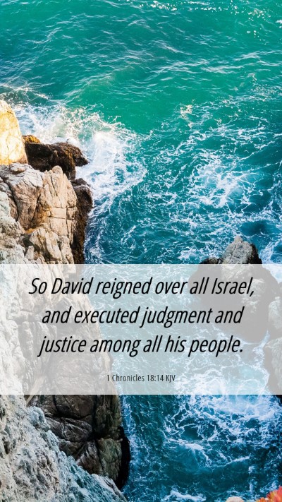 Picture 06 - 1 Chronicles 18:14 KJV Mobile Phone Wallpaper - So David reigned over all Israel, and executed - Mobile Bible Verse Wallpaper