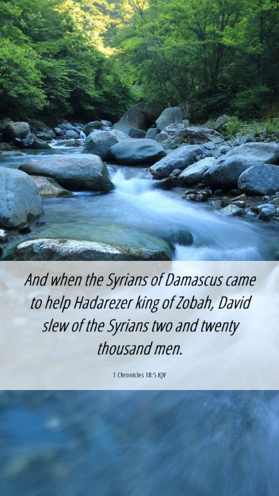 Picture 06 - 1 Chronicles 18:5 KJV Mobile Phone Wallpaper - And when the Syrians of Damascus came to help - Mobile Bible Verse Wallpaper