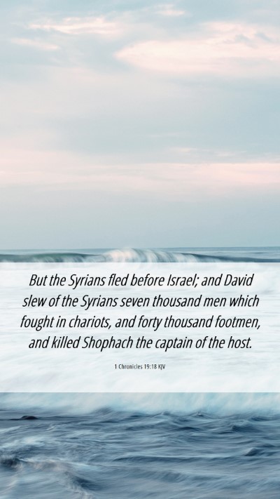 Picture 06 - 1 Chronicles 19:18 KJV Mobile Phone Wallpaper - But the Syrians fled before Israel; and David - Mobile Bible Verse Wallpaper