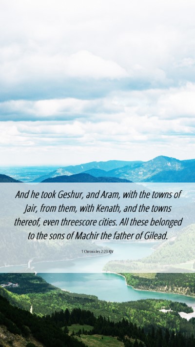 Picture 06 - 1 Chronicles 2:23 KJV Mobile Phone Wallpaper - And he took Geshur, and Aram, with the towns of - Mobile Bible Verse Wallpaper