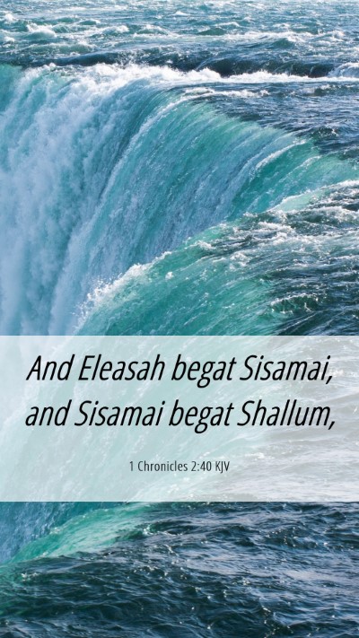 Picture 06 - 1 Chronicles 2:40 KJV Mobile Phone Wallpaper - And Eleasah begat Sisamai, and Sisamai begat - Mobile Bible Verse Wallpaper