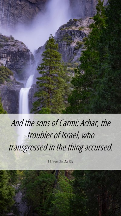 Picture 06 - 1 Chronicles 2:7 KJV Mobile Phone Wallpaper - And the sons of Carmi; Achar, the troubler of - Mobile Bible Verse Wallpaper