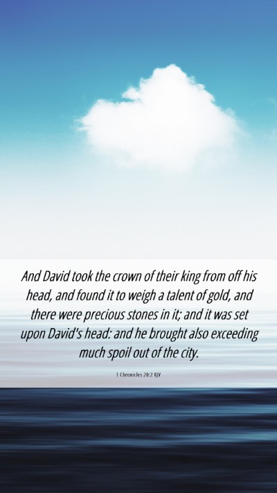 Picture 06 - 1 Chronicles 20:2 KJV Mobile Phone Wallpaper - And David took the crown of their king from off - Mobile Bible Verse Wallpaper