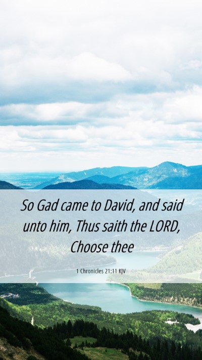 Picture 06 - 1 Chronicles 21:11 KJV Mobile Phone Wallpaper - So Gad came to David, and said unto him, Thus - Mobile Bible Verse Wallpaper