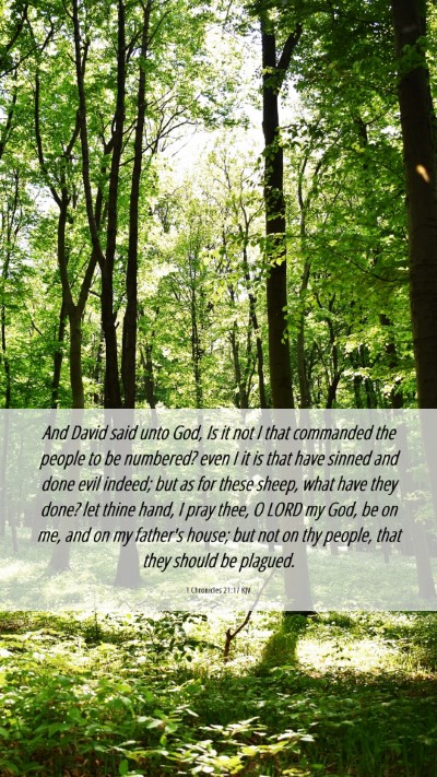Picture 06 - 1 Chronicles 21:17 KJV Mobile Phone Wallpaper - And David said unto God, Is it not I that - Mobile Bible Verse Wallpaper