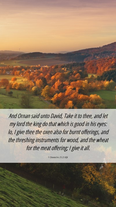 Picture 06 - 1 Chronicles 21:23 KJV Mobile Phone Wallpaper - And Ornan said unto David, Take it to thee, and - Mobile Bible Verse Wallpaper