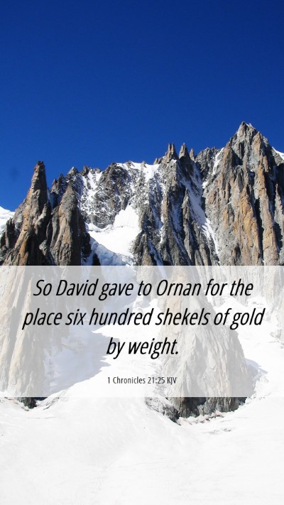 Picture 06 - 1 Chronicles 21:25 KJV Mobile Phone Wallpaper - So David gave to Ornan for the place six hundred - Mobile Bible Verse Wallpaper