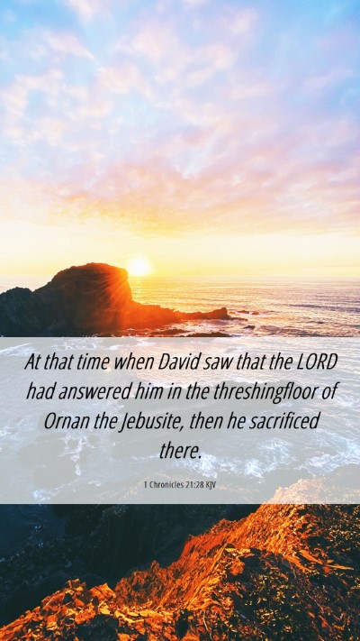 Picture 06 - 1 Chronicles 21:28 KJV Mobile Phone Wallpaper - At that time when David saw that the LORD had - Mobile Bible Verse Wallpaper