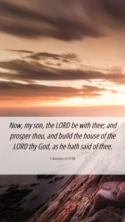 Picture 06 - 1 Chronicles 22:11 KJV Mobile Phone Wallpaper - Now, my son, the LORD be with thee; and prosper - Mobile Bible Verse Wallpaper