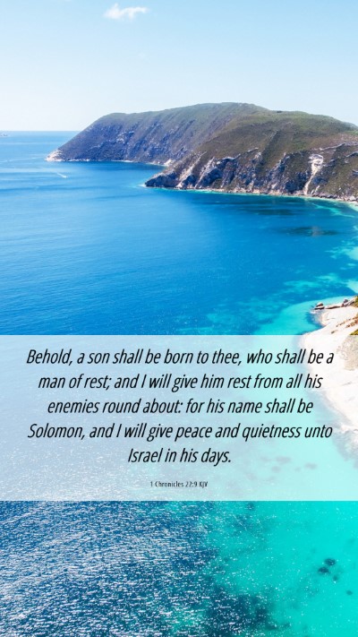 Picture 06 - 1 Chronicles 22:9 KJV Mobile Phone Wallpaper - Behold, a son shall be born to thee, who shall be - Mobile Bible Verse Wallpaper