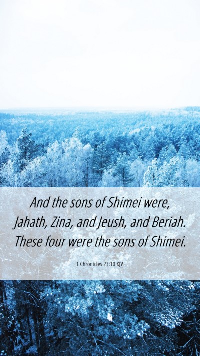 Picture 06 - 1 Chronicles 23:10 KJV Mobile Phone Wallpaper - And the sons of Shimei were, Jahath, Zina, and - Mobile Bible Verse Wallpaper