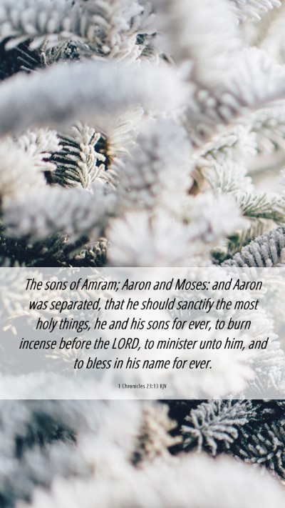 Picture 06 - 1 Chronicles 23:13 KJV Mobile Phone Wallpaper - The sons of Amram; Aaron and Moses: and Aaron was - Mobile Bible Verse Wallpaper