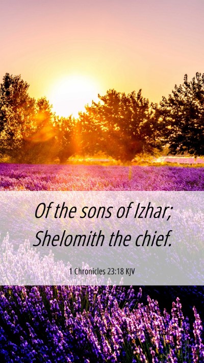 Picture 06 - 1 Chronicles 23:18 KJV Mobile Phone Wallpaper - Of the sons of Izhar; Shelomith the - Mobile Bible Verse Wallpaper